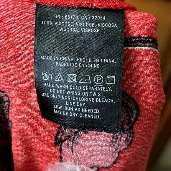 Ettitwa Anthropologie Margo Red Floral Wide leg Flowy Pants Trousers Size 8 - Picture 9 of 9